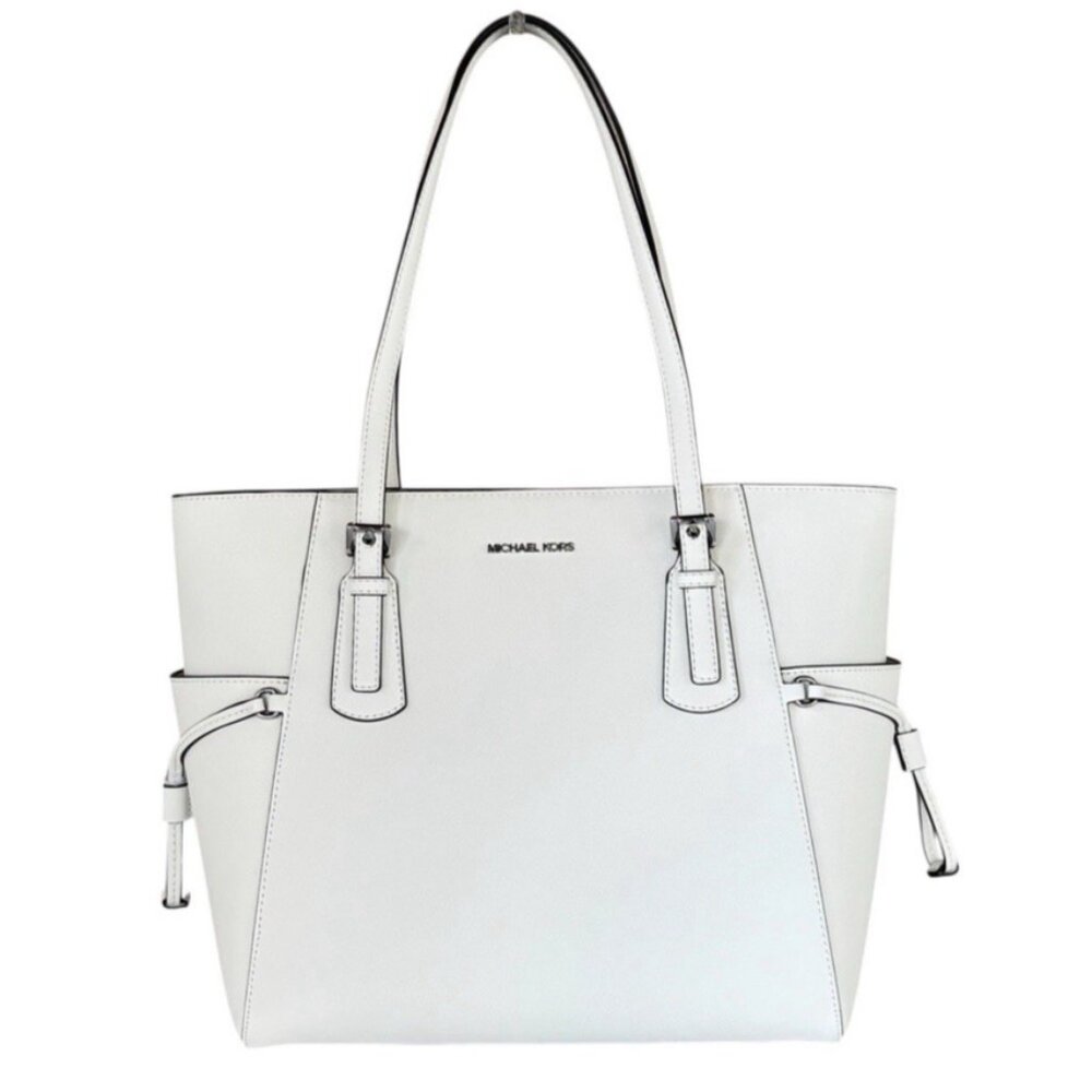 New Michael Kors Voyager Large Saffiano Leather Tote Optic White - Picture 4 of 4